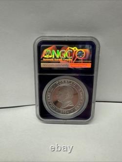 2024 Tokelau 5 $ Paysages sauvages Pièce en argent Crocodile NGC MS 69 Noyau violet