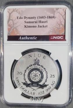 2025 Niue 1 $ Guerrier samouraï NGCX Reverse PF 10 certifié NGC avec veste kimono