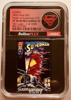 2025 Niue 1 oz Argent et 1/10 oz Argent Mort de Superman NGC PF70/70 UC 2 pièces