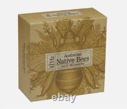 2025 Niue Abeilles Natives Australiennes Pièce Hologramme Argent 1 oz Abeille Rayée Bleue