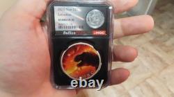 2025 Niue Extinction 1 oz 999 épreuve inverse NGC PF PR70 avec spécimen de météorite Ag
