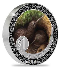 2025 Nouvelle-Zélande 1 $ Okarito Kiwi Brun Colorisé 1 oz Pièce d'Argent NGC PF 70 UCAM