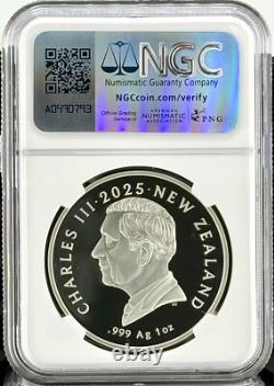 2025 Nouvelle-Zélande 1 $ Okarito Kiwi Brun Colorisé 1 oz Pièce d'Argent NGC PF 70 UCAM