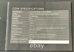 2026 2 Oz. 999 Argent Épreuve Nouvelle-Zélande Te Kiwi Nui Pièce Couleur Noir et Or