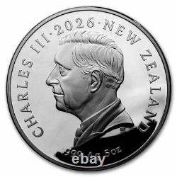 2026 Nouvelle-Zélande 5 oz Argent Preuve Kiwi Marron de North Shore