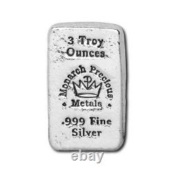 3 Oz Silver Plied Bar Monarch Metals Mpm Three Ounce. 999 Argent Fin