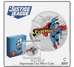 6 2020 Niue Ligue de Justice 60ème Wonder Woman Superman Batman Flash Aquaman Homme Martien
