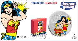 7 2020 Niue Ligue de Justice 60e Wonder Woman Aq Batman Superman GL MM Fl DC JLA