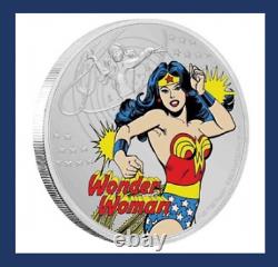 7 2020 Niue Ligue de justice 60e Wonder Woman Aq Batman Superman GL MM Fl DC JLA