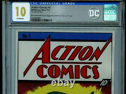 Action Comics #1 Cgc 10.0 35 Grams Silver Foil 2018 DC Superman Première Version