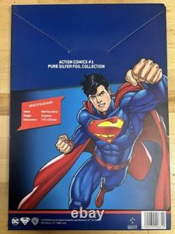 Action Comics n°1 Superman Comic Book Feuille d'argent 35 g. 999 Fine New Zealand Mint