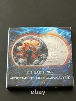 Apocalypse d'intelligence artificielle de Fiji 2022, colorisée, 1 oz. 999 argent