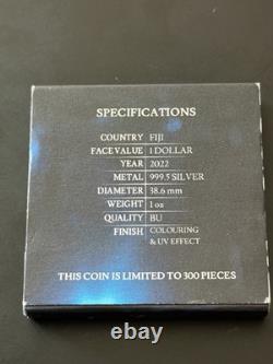 Apocalypse d'intelligence artificielle de Fiji 2022, colorisée, 1 oz. 999 argent