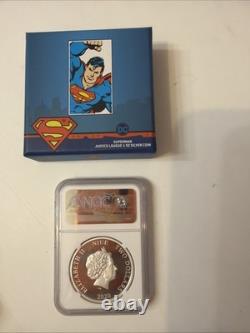 Argent 2020 Superman Niue 1 Oz 999 Colorisé Pf70 UC 1 de 18 Meilleur Pop 60e Anniversaire
