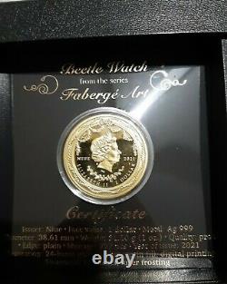 Art De L'entreprise De La Fabrication 2021 Niue 1oz Silver Coin 24k Gold Gilded Swarovski