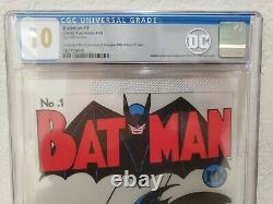 Batman #1 Silver Foil 10.0 Gem Mint Cgc. 999 Fine Silver Nouvelle-zélande Menthe 10