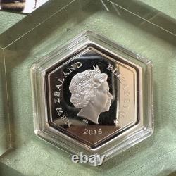 Belle pièce de 2016 NOUVELLE-ZÉLANDE en argent 0,999 PROOF ABEILLE 1 ONCE TROY 1 $ 454/1500