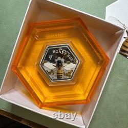 Belle pièce de 2016 NOUVELLE-ZÉLANDE en argent 0,999 PROOF ABEILLE 1 ONCE TROY 1 $ 454/1500