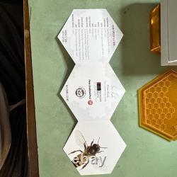 Belle pièce de 2016 NOUVELLE-ZÉLANDE en argent 0,999 PROOF ABEILLE 1 ONCE TROY 1 $ 454/1500