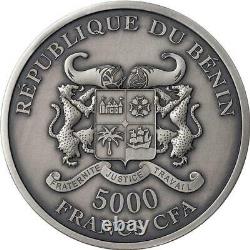 Bénin 2019 Jardin D'eden Adan Eve 5000 Francs Argent Coin 5 Oz