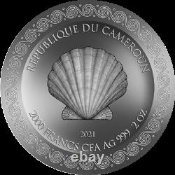 Cameroun 2021 Beauté Céleste Naissance De Vénus 2000 Francs Pièce D’argent 2 Oz