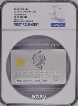 Carte De Crédit 2020 Niue 1 1/2 Oz Silver Coin 2 $ Ngc Pf 69 Matte Première Liberté