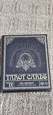 Carte de tarot Niue 2022 #9 Le Hermite 1oz. Pièce en argent 999 Preuve #254/2000 Menthe