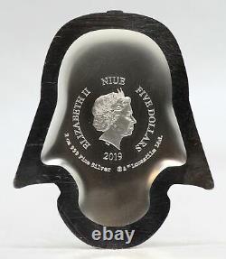 Casque Darth Vader 2019 2 Oz 999 Argent 5 $ Niue Coin Star Wars Nouvelle-zélande Jl366