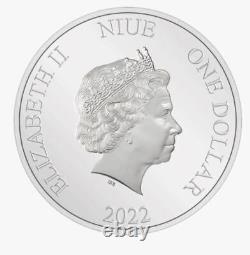 Coa 001 2022 Niue Disney's Season's Greetings Christmas 1/2oz Silver Coin Ngc 70fr