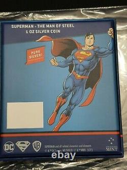 Coa #1 Superman L'homme De L'acier DC Comics 2021 Niue 1oz Fine Silver Coin Bar