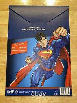DC Action Comics Superman 35 Gram. 999 Affiche De Feuille D'argent 1,125oz 10x6 Invest.