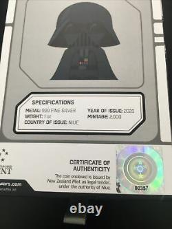 Darth Vader Chibi Coin #357 De 2000 Disney Star Wars 1oz Proof Silver 2020