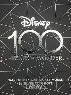 Disney 100 ans de merveille Walt Disney & Mickey Mouse 5g note d'argent Investir