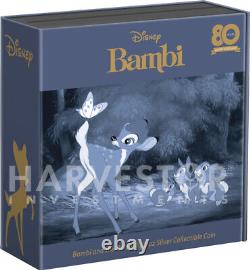 Disney Bambi 80e Anniversaire Bambi & Butterfly 1 Oz. Pièce D'argent Ngc Pf70