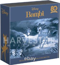 Disney Bambi 80e Anniversaire Bambi & Thumper 1 Oz. Pièce D'argent Ngc Pf70
