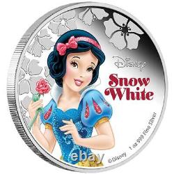 Disney Princess Snow White 1oz Silver Coin Limited Edition Nouvelle-zélande 2015