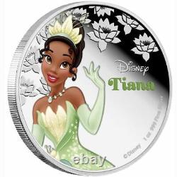 Disney Princess Tiana 1oz Silver Proof Coin Edition Limitée Nouvelle-zélande 2016