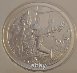 Dollar d'Argent de Nouvelle-Zélande 2003 Seigneur des Anneaux Théoden monte Gem Mintage Faible
