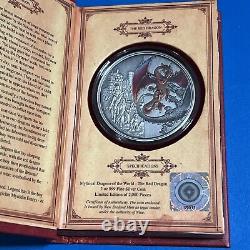 Dragons Mythiques Du Monde 2019 Le Dragon Rouge 2oz Argent Monnaie de Nouvelle-Zélande