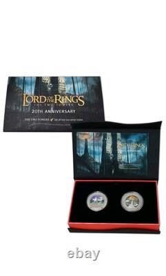 Ensemble de 2 pièces en argent proof de 1 oz des Deux Tours du Seigneur des Anneaux de Nouvelle-Zélande 2022