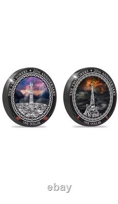Ensemble de 2 pièces en argent proof de 1 oz des Deux Tours du Seigneur des Anneaux de Nouvelle-Zélande 2022
