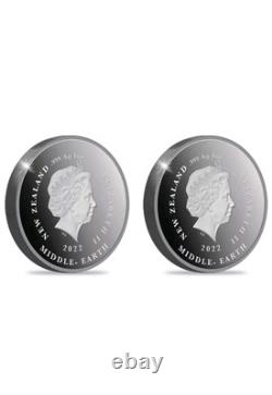 Ensemble de 2 pièces en argent proof de 1 oz des Deux Tours du Seigneur des Anneaux de Nouvelle-Zélande 2022