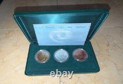 Ensemble de 3 pièces de 1937 d'Edward VIII Nouvelle-Zélande en alliage d'argent et d'or et cuivre avec certificat d'authenticité et étui