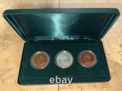 Ensemble de 3 pièces de 1937 d'Edward VIII Nouvelle-Zélande en alliage d'argent et d'or et cuivre avec certificat d'authenticité et étui