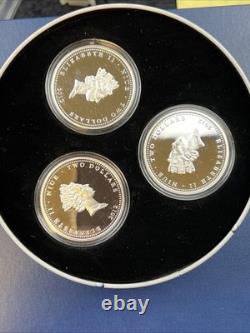 Ensemble de 3 pièces en argent de 1 oz 2012 Nouvelle-Zélande et Mint (Niue) WWII Nose Set