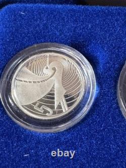 Ensemble de 5 pièces en argent en épreuve de 1990 Nouvelle-Zélande - Traité de Waitangi