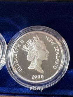 Ensemble de 5 pièces en argent en épreuve de 1990 Nouvelle-Zélande - Traité de Waitangi
