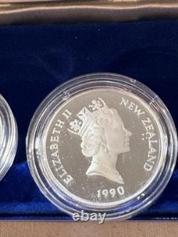 Ensemble de 5 pièces en argent en épreuve de 1990 Nouvelle-Zélande - Traité de Waitangi