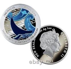 Ensemble de pièces de monnaie 2021 2 x 1 once Tangora Gardien de l'océan 1$ Nouvelle-Zélande