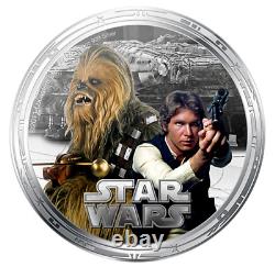 Ensemble de pièces de monnaie en argent fin Millennium Falcon Star Wars de la Monnaie de la Nouvelle-Zélande.